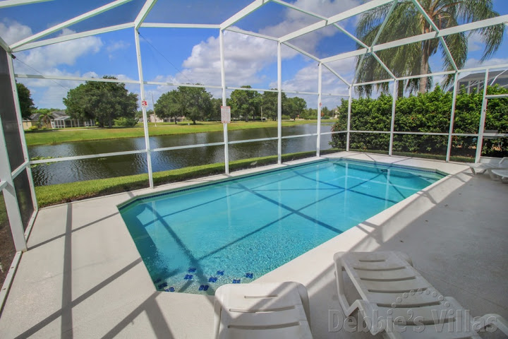 Davenport villa with a west-facing lake view from the private pool