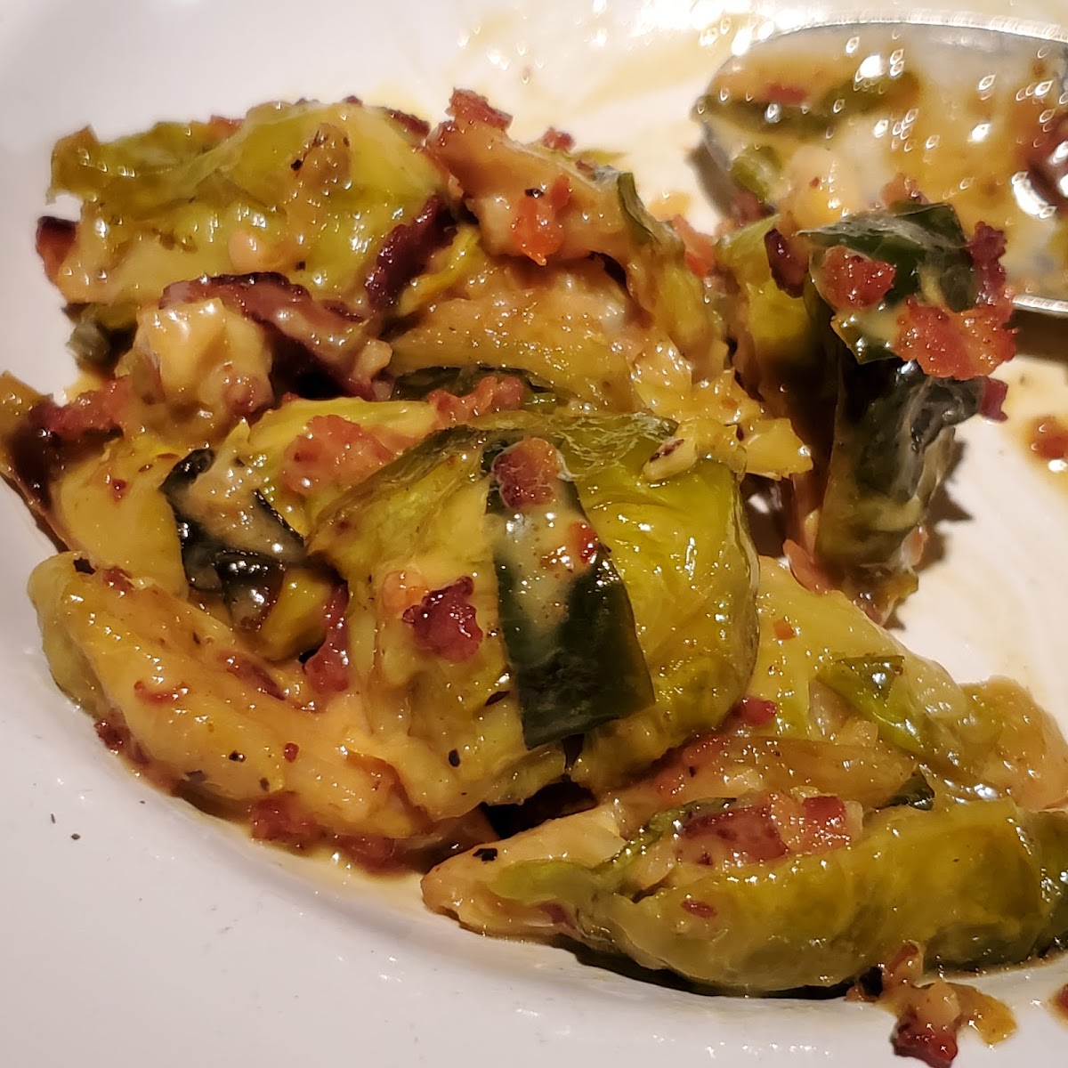 Brussel sprouts with heavy glaze