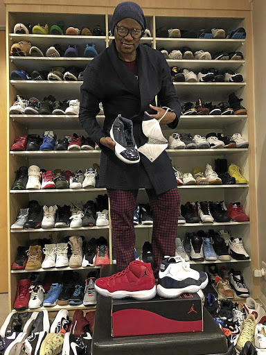 Mzansi's Malcolm X shows off his pricey sneakers, some of which were bought overseas.