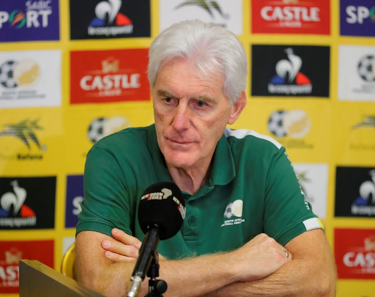 Bafana Bafana coach Hugo Broos during the international friendly match against Angola at Mbombela Stadium on November 20.