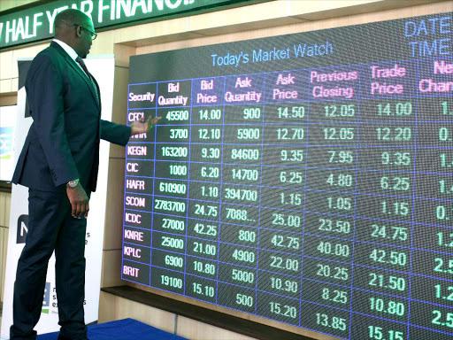 Live trading at the Nairobi Bourse/