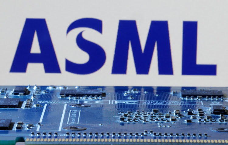 The ASML logo is seen near a computer motherboard in this illustration. Picture: DADO RUVIC/REUTERS