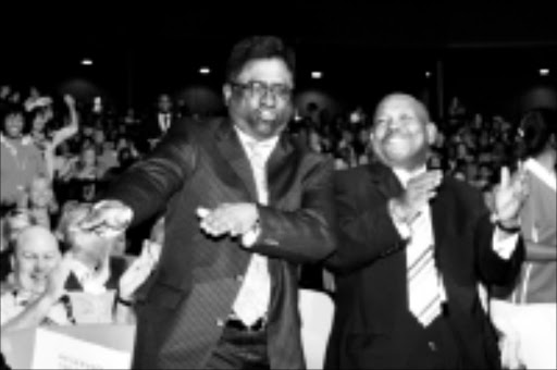 TRAVEL SHOW: eThekwini deputy mayor Loggie Naidoo and South African Tourism board chairperson Jabu Mabuza at the opening of Indaba Tourism in Durban. 12/05/2009. Pic. Thuli Dlamini. © Sowetan.