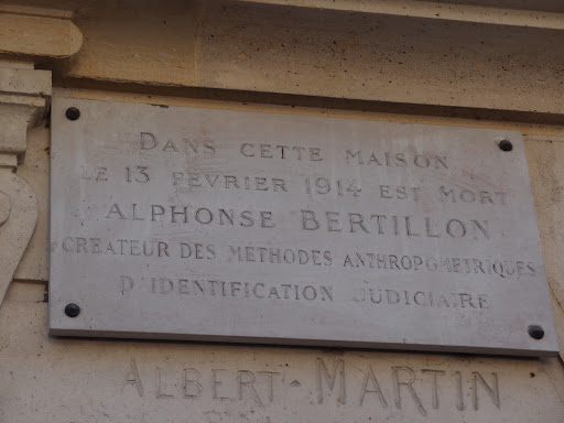 In this house died on February 13th 1914 Alphonse Bertillon, creator of anthropometric methods of identification submitted by @schwanmitbrille