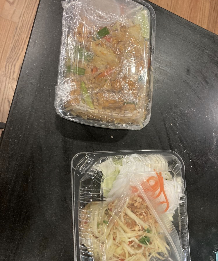 Pad Thai and papaya salad