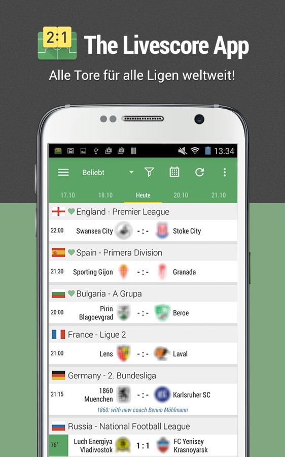 Android application All Goals - The Livescore App screenshort