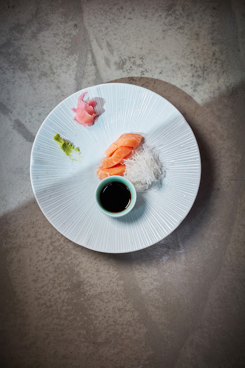 Sushi salmon sashimi.
