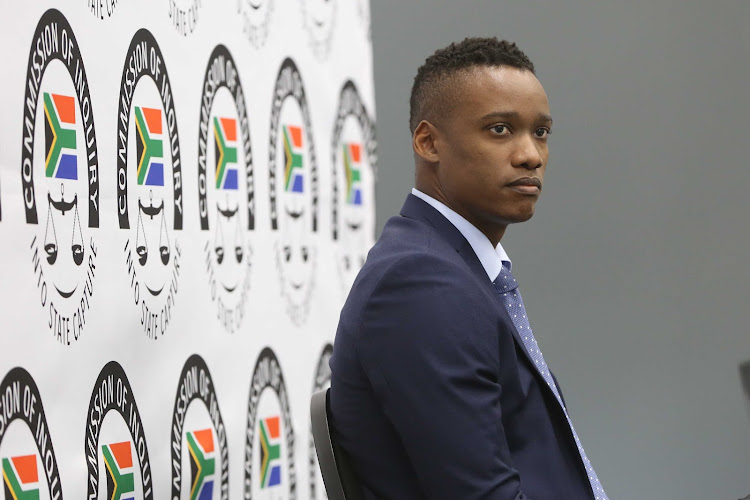 Duduzane Zuma takes the stand at the state capture inquiry in Parktown, Johannesburg, on October 7 2019.