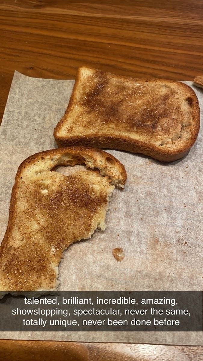 Cinnamon sugar toast made with Mehl's white bread