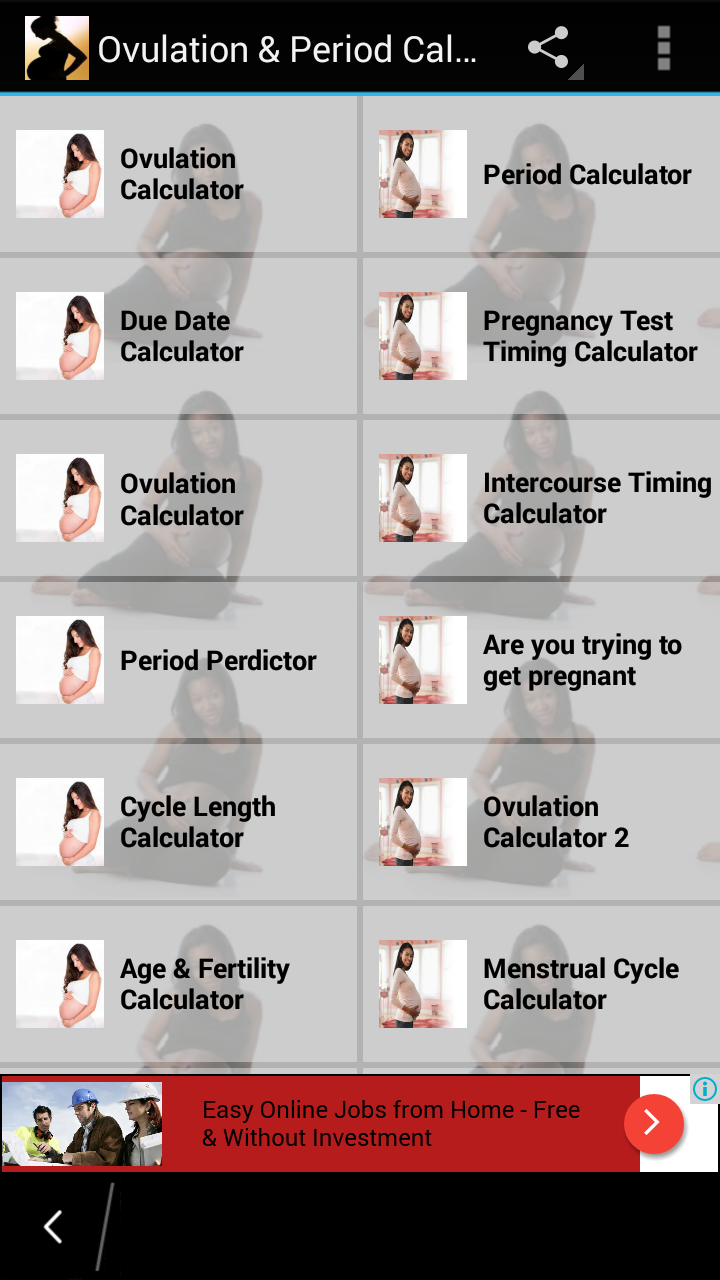 Android application Ovulation &amp; Period Calendar screenshort