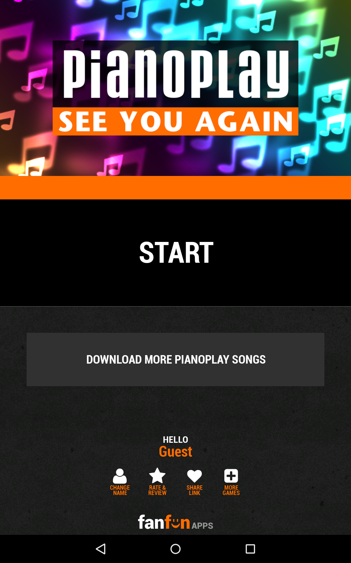 Android application "See You Again" PianoPlay screenshort