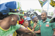 COMING SOON: Itumeleng Khune greets fans during the Afcon Cup 10 Days Countdown address at the Nelson Mandela Library in Johannesburg last week.   Photo: Gallo Images