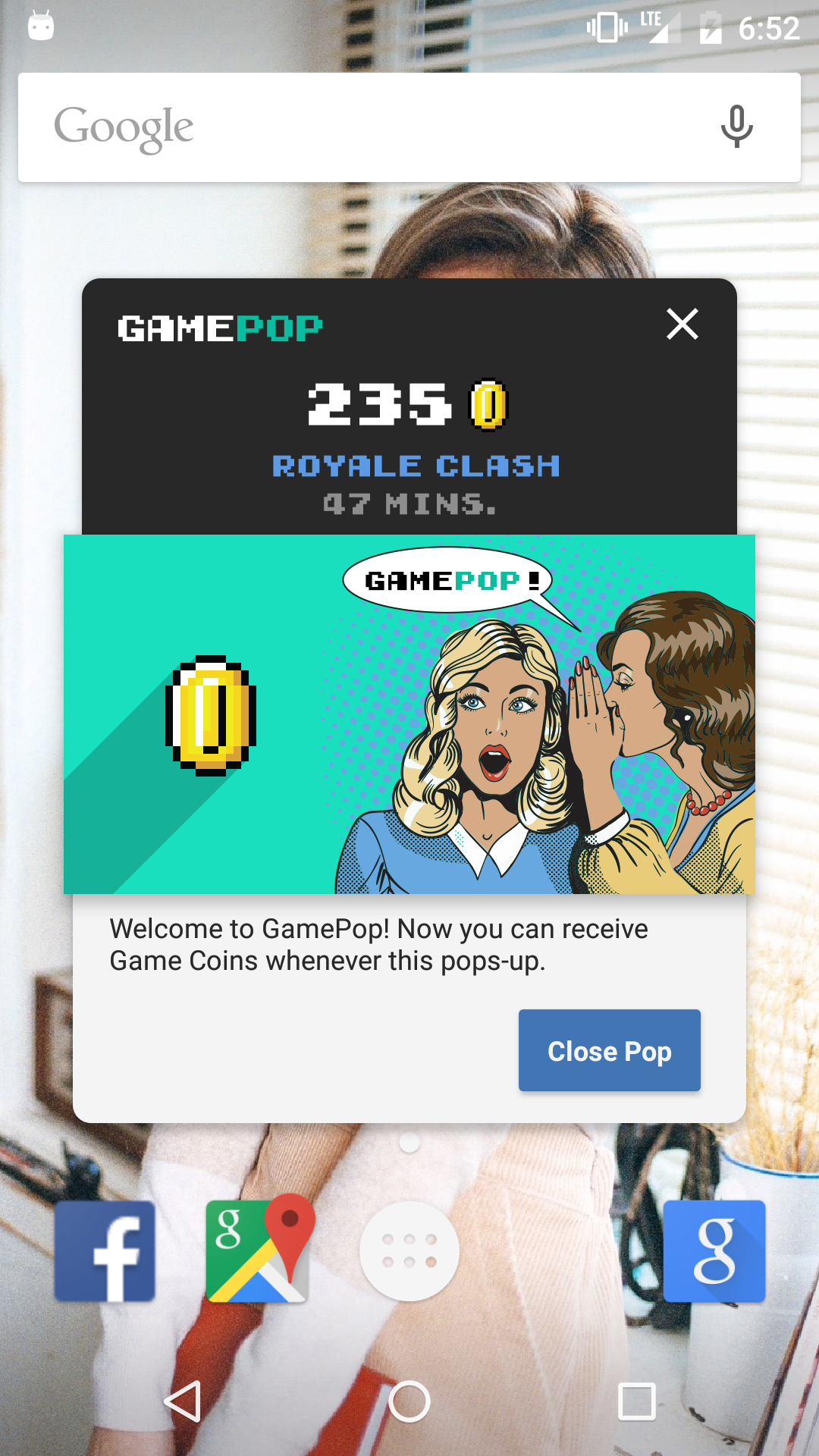 Android application gamePOP - Play Games, Make $$$ screenshort