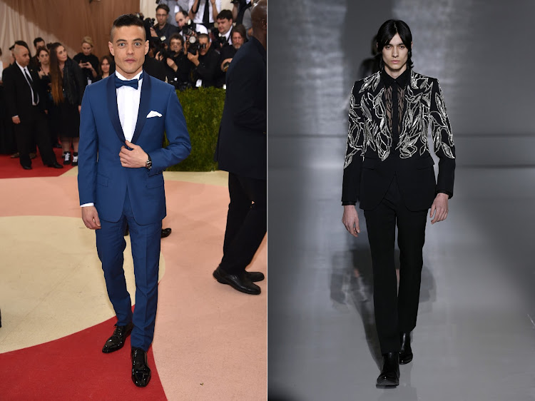 Rami Malek in Dior (left), and the Givenchy suit we'd love to see him in at the 2019 Oscars.