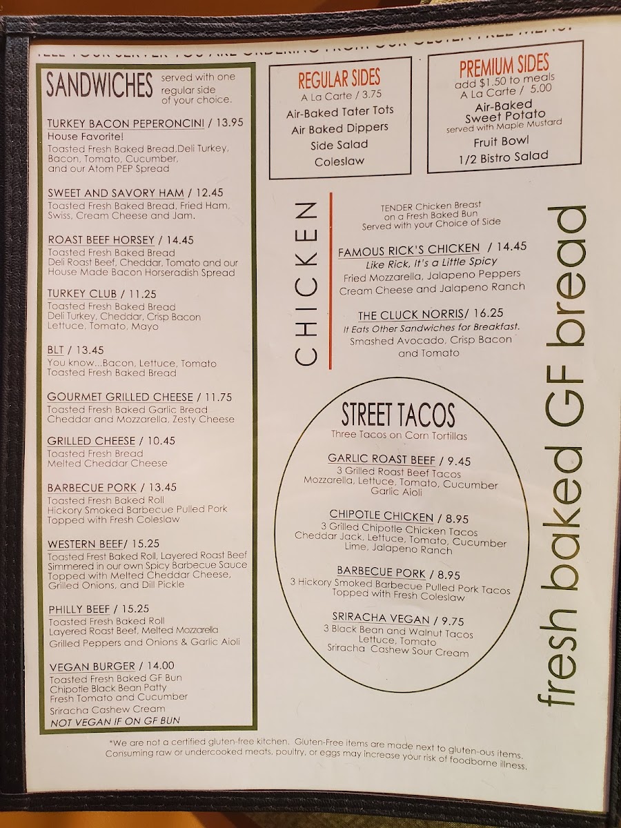 Gluten-Free at The Atom Bistro and Coffee Bar