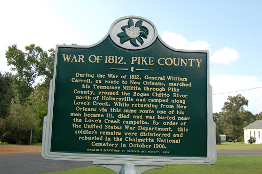 During the War of 1812, General William Carroll, en route to New Orleans, marched his Tennessee Militia through Pike County, crossed the Bogue Chitto River north of Holmesville and camped along...