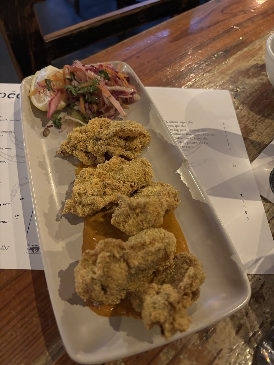 Fried oysters with gluten free batter