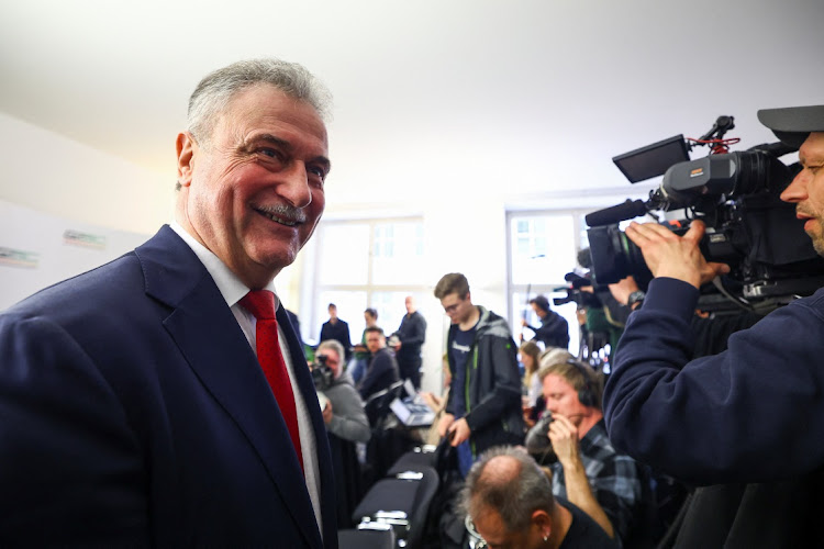 Head of German train drivers' union GDL Claus Weselsky looks on as he gives a statement on its wage negotiations with national rail operator Deutsche Bahn in Berlin, Germany, March 4, 2024.