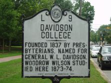 Est. 1837 by Presbyterian Church. Named for Gen. William Lee Davidson. Woodrow Wilson studied here from 1873-1874.Plaque via North Carolina Highway Historical Marker Program, and is used with...