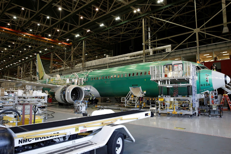 Boeing’s 737 MAX-9 is pictured under construction at their production facility in Renton, Washington, US. Picture: REUTERS/JASON REDMOND/FILE