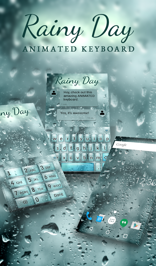 Android application Rainy Day Animated Keyboard + Live Wallpaper screenshort