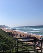 Illegal beachgoers in Durban fled when authorities arrived.