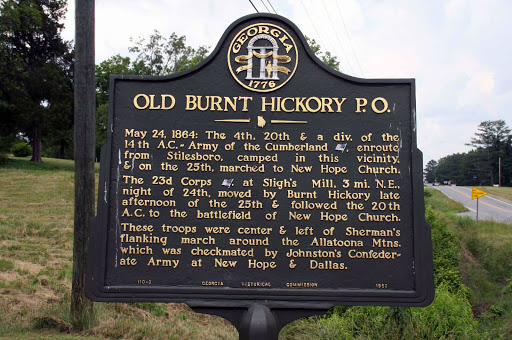 May 24, 1864: The 4th, 20th & a div. of the 14th A.C. - Army of the Cumberland [Federal], enroute from Stilesboro, camped in this vicinity, & on the 25th, marched to New Hope Church. The 23rd...