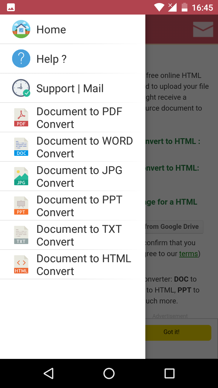 Android application PDF Converter | Word Converter screenshort
