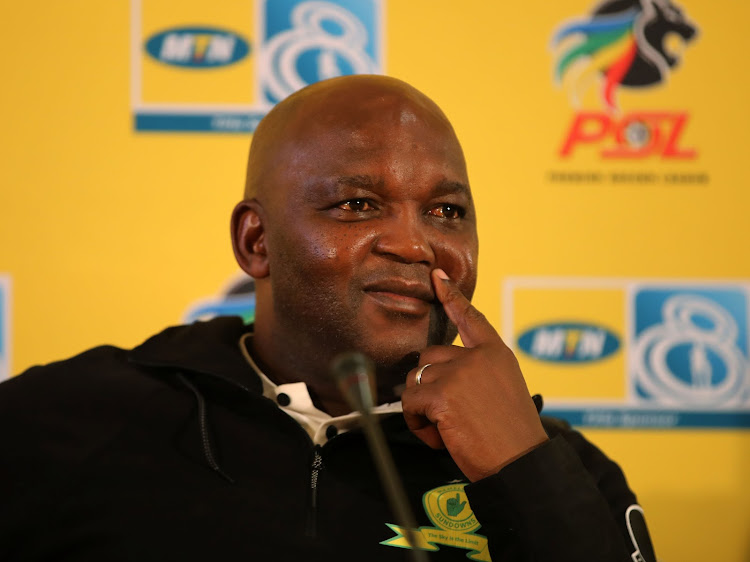 Mamelodi Sundowns coach Pitso Mosimane was in his element at a press conference at PSL offices on August 29 2019.