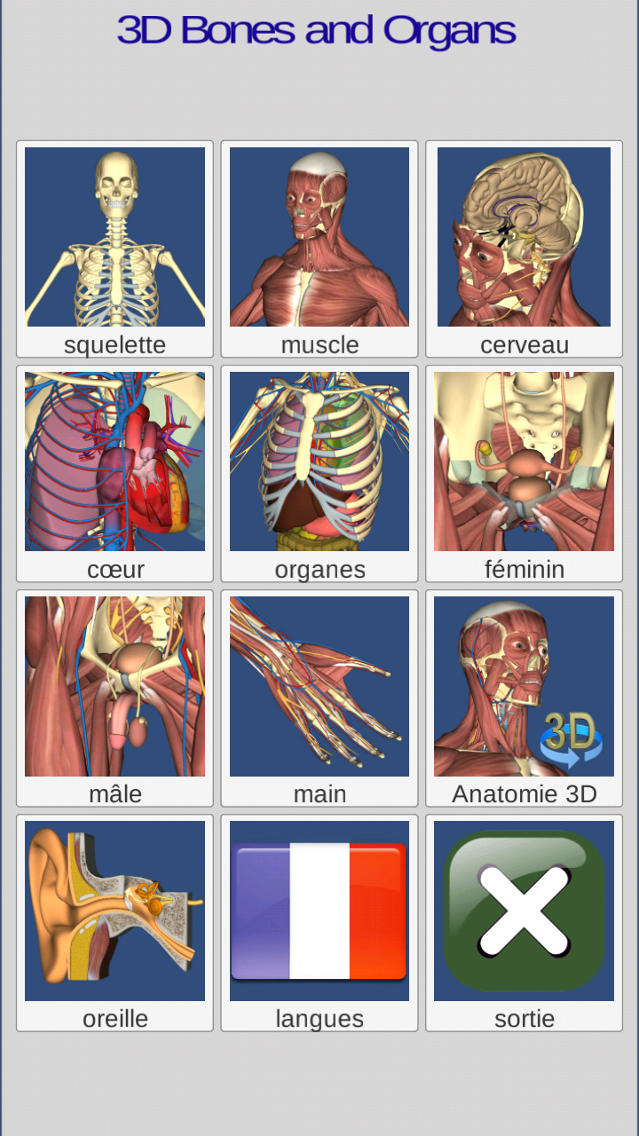 Android application 3D Bones and Organs (Anatomy) screenshort