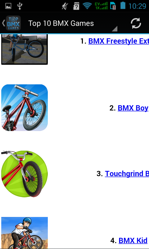 Android application Top BMX Games screenshort