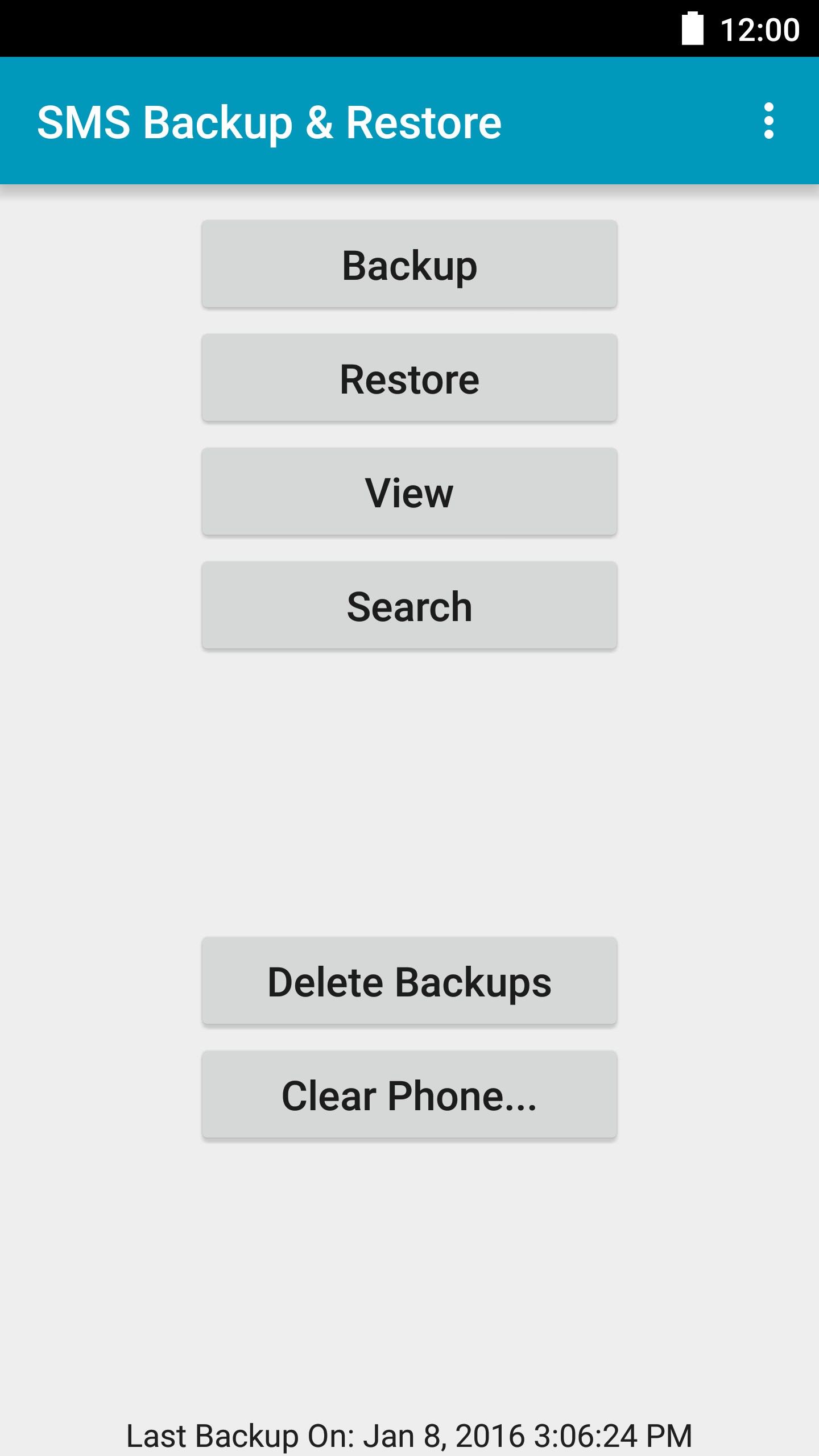 Android application SMS Backup &amp; Restore screenshort