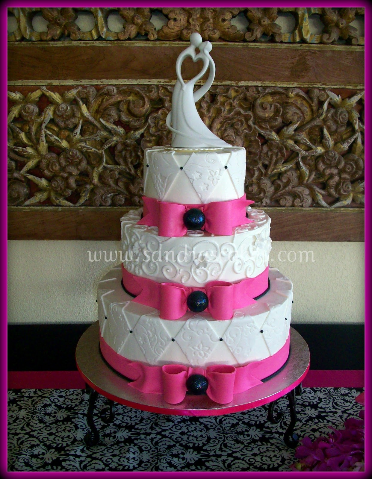 hot pink and black wedding