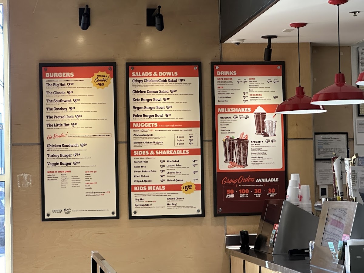 Here's the menu posted on the wall.