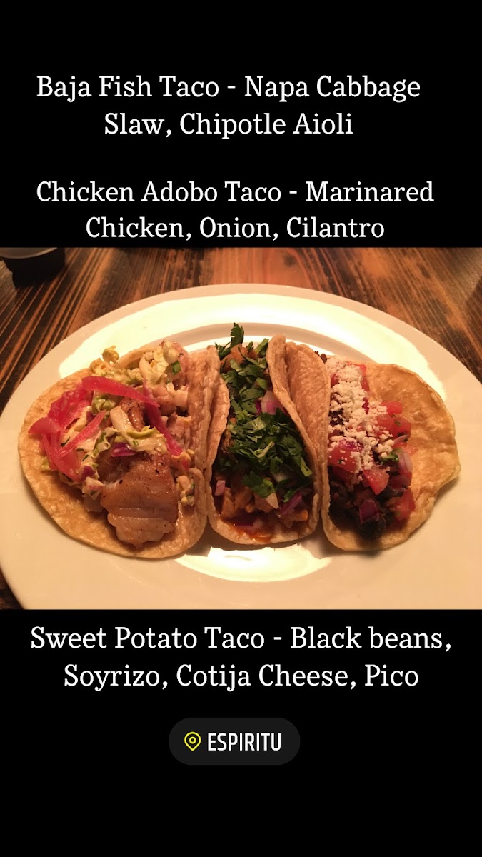 Gluten-Free Tacos at Espíritu