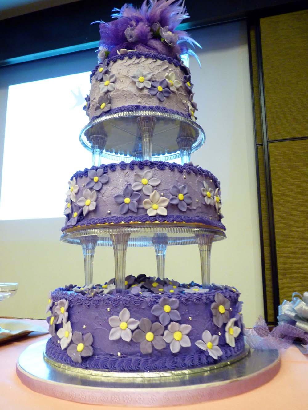purple wedding cake