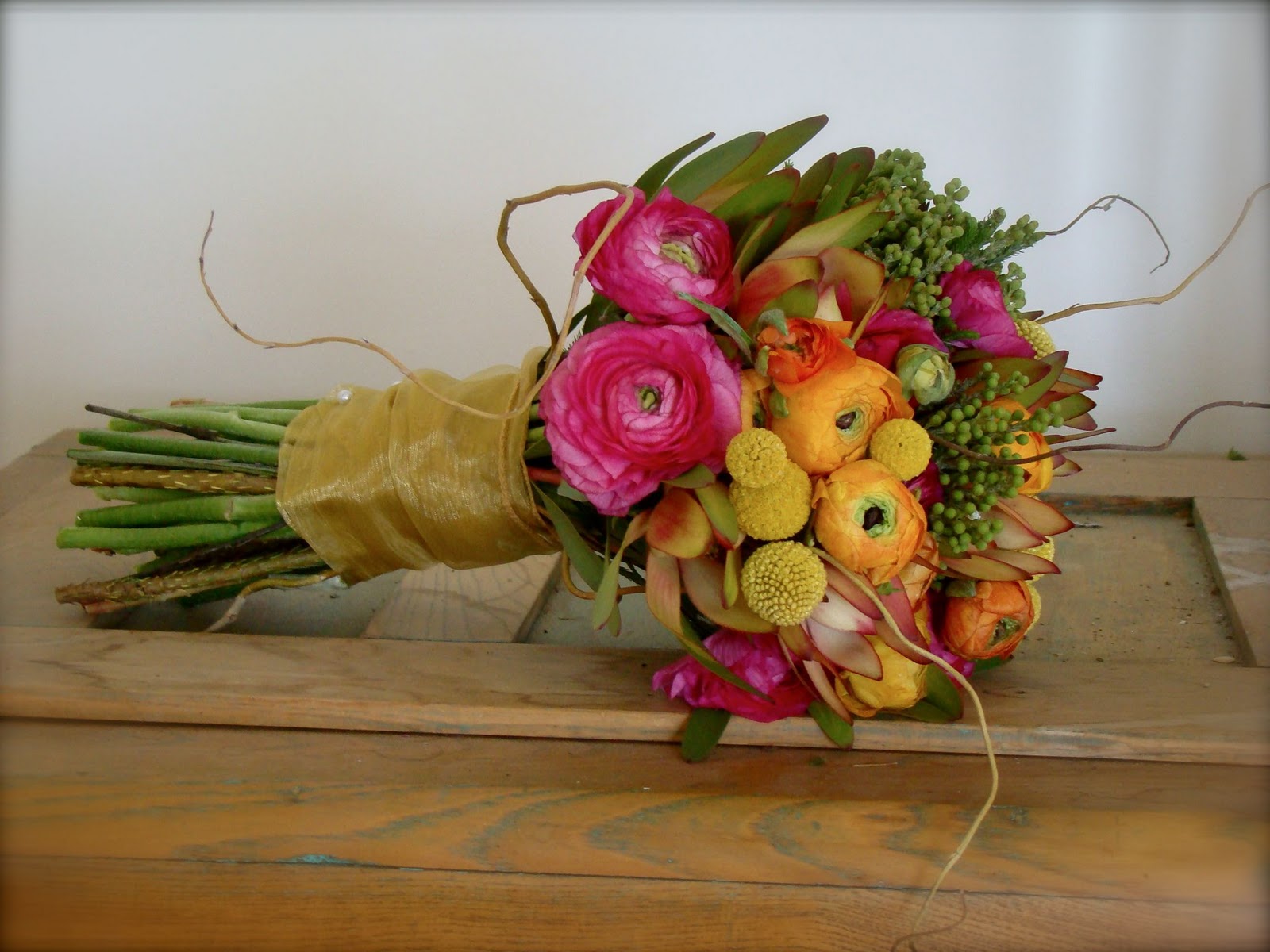 pink and orange wedding