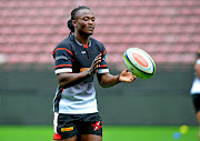 Seabelo Senatla of the DHL Stormers during the Super Rugby captains run at Newlands Rugby Stadium, Cape Town on April 26 2018