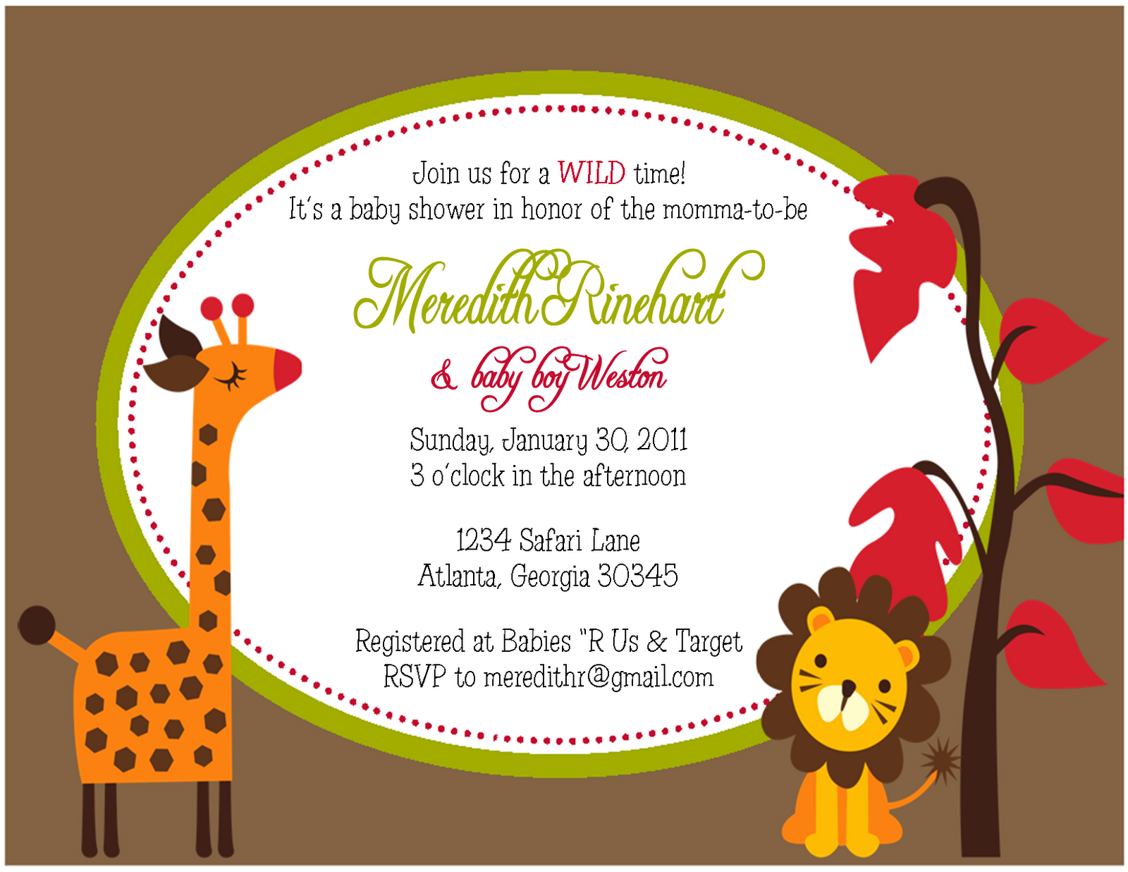 Jungle Safari Baby Shower