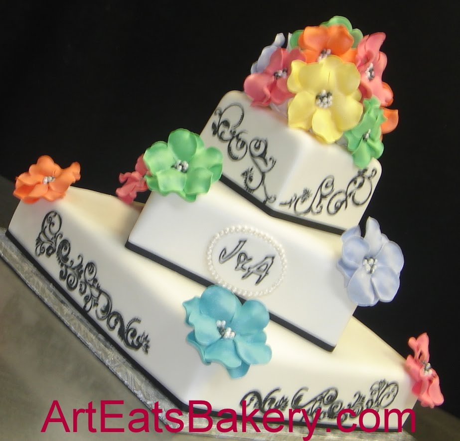 designed wedding cake with