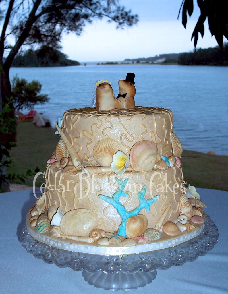 beach theme wedding cakes