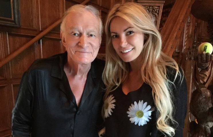 Hugh Hefner with his wife Crystal. Hugh died on Wednesday at the age of 91.