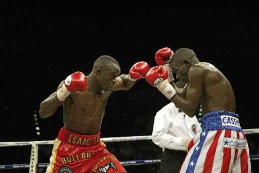 Former boxing champion Isaac Hlatshwayo, left, and ex-pro fighter Cassius Baloyi.