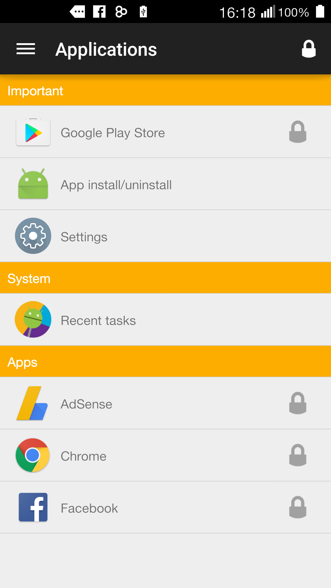 Android application lock your apps screenshort