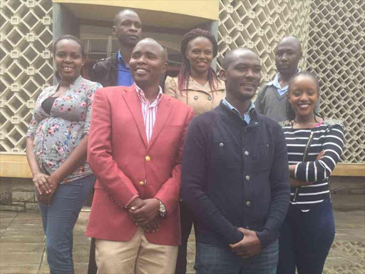 Newly elected officials for the Kenya Parliamentary Journalists Association posing for a photo at Parliament Buildings, August 5, 2016 /COURTESY