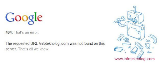 Halaman Error 404 Google