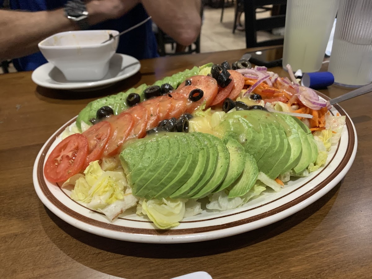 Huuuge Avocado salad.  For perspective, that is my husband's soup bowl behind it.