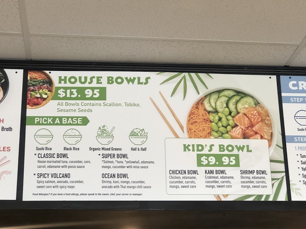 Gluten-Free at F&F Poke Bowl