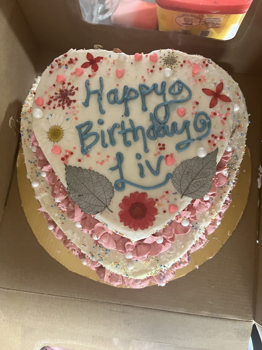 Two Tiered Coconut Cake with Lavender vanilla Faux Buttercream