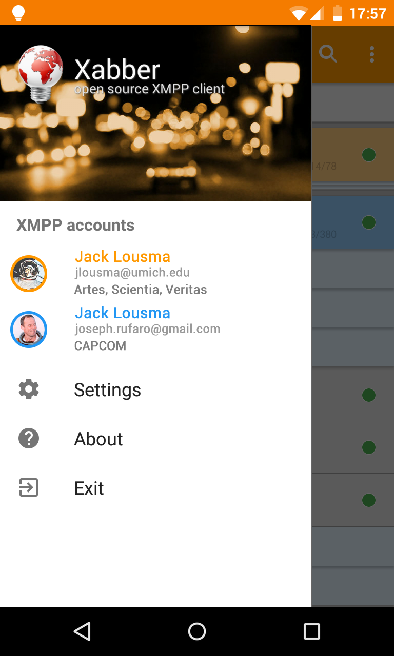 Android application Xabber VIP screenshort